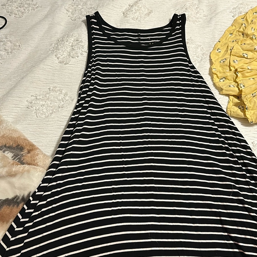 Black and White striped dress, very light and flows, size x-small